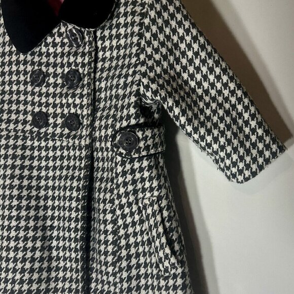 Kenneth Cole Reaction 12M SZ Vintage inspired Houndstooth Girls Winter Coat Clas - Picture 2 of 6